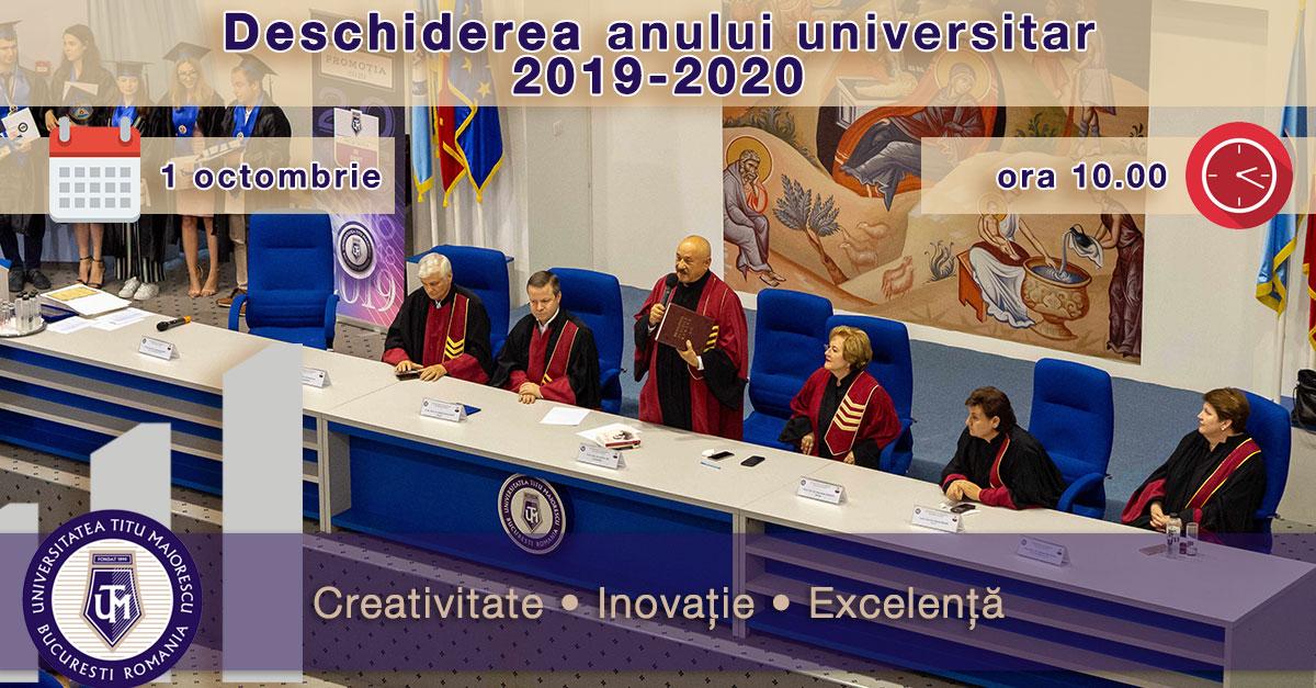 UTM DESCHIDEREA FESTIVĂ A ANULUI UNIVERSITAR 2019 Universitatea Titu Maiorescu