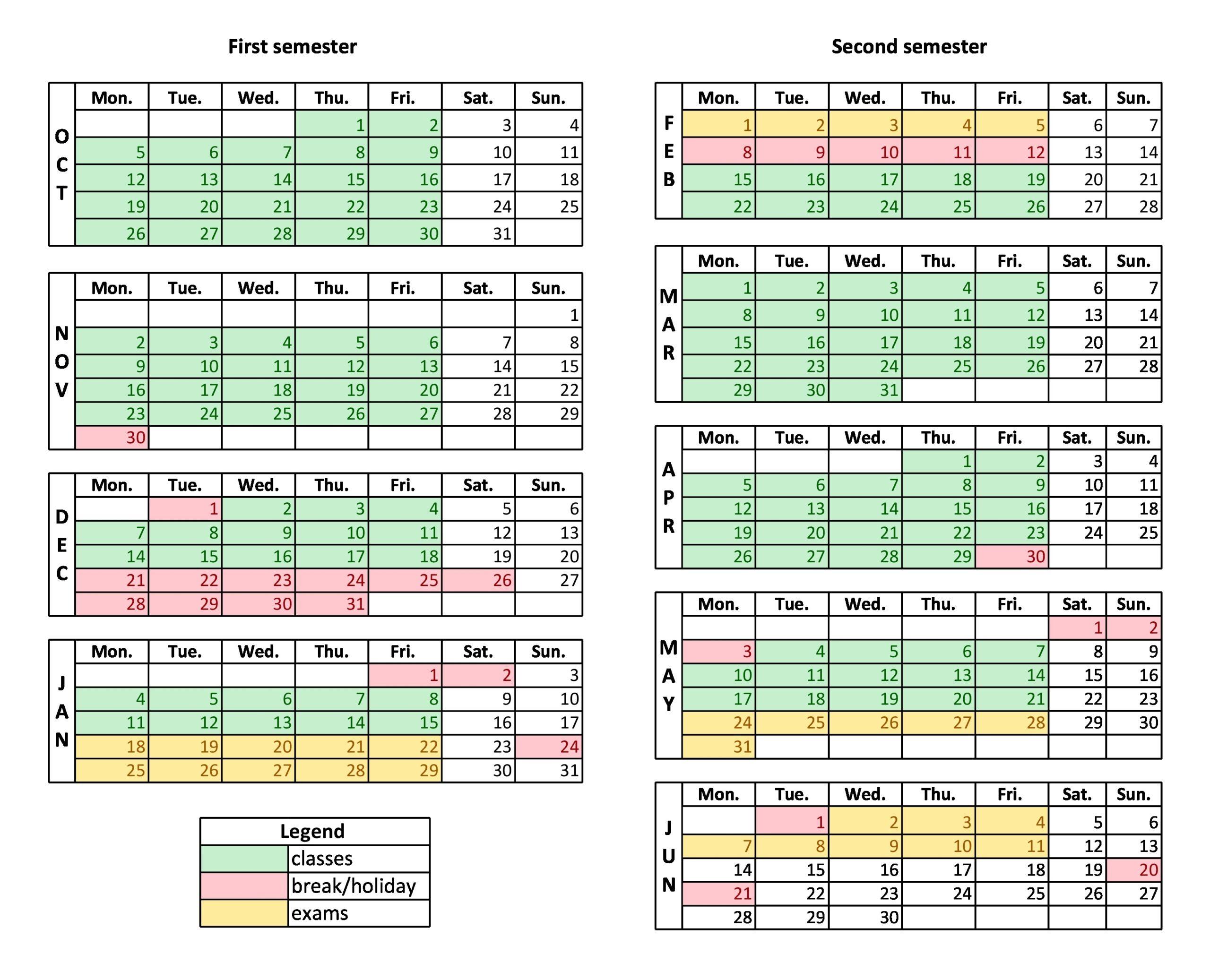 academic calendar 2020-2021 (2) - Titu Maiorescu University