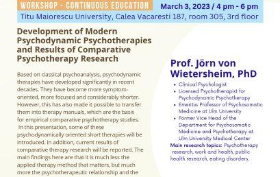 Workshop – Development of Modern Psychodynamic Psychotherapies and Results of Comparative Psychotherapy Research