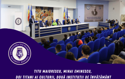 Titu Maiorescu, Mihai Eminescu,  doi titani ai culturii, două instituții de învățământ | Elevii Colegiului Național Mihai Eminescu,  în vizită la Universitatea Titu Maiorescu