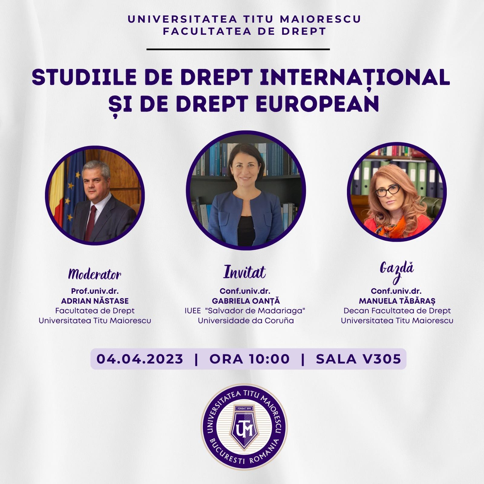 Studiile De Drept Interna ional i Drept European