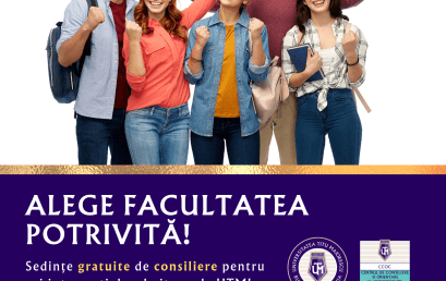 Alege facultatea potrivită! Ședințe gratuite de consiliere la UTM!
