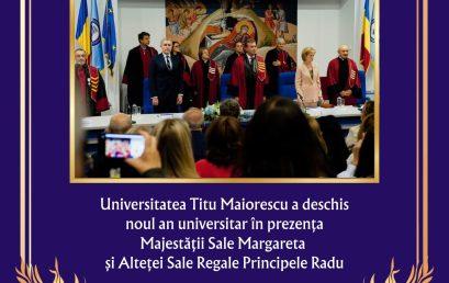 Universitatea Titu Maiorescu a deschis noul an universitar în prezența Majestății Sale Margareta  și Alteței Sale Regale Principele Radu