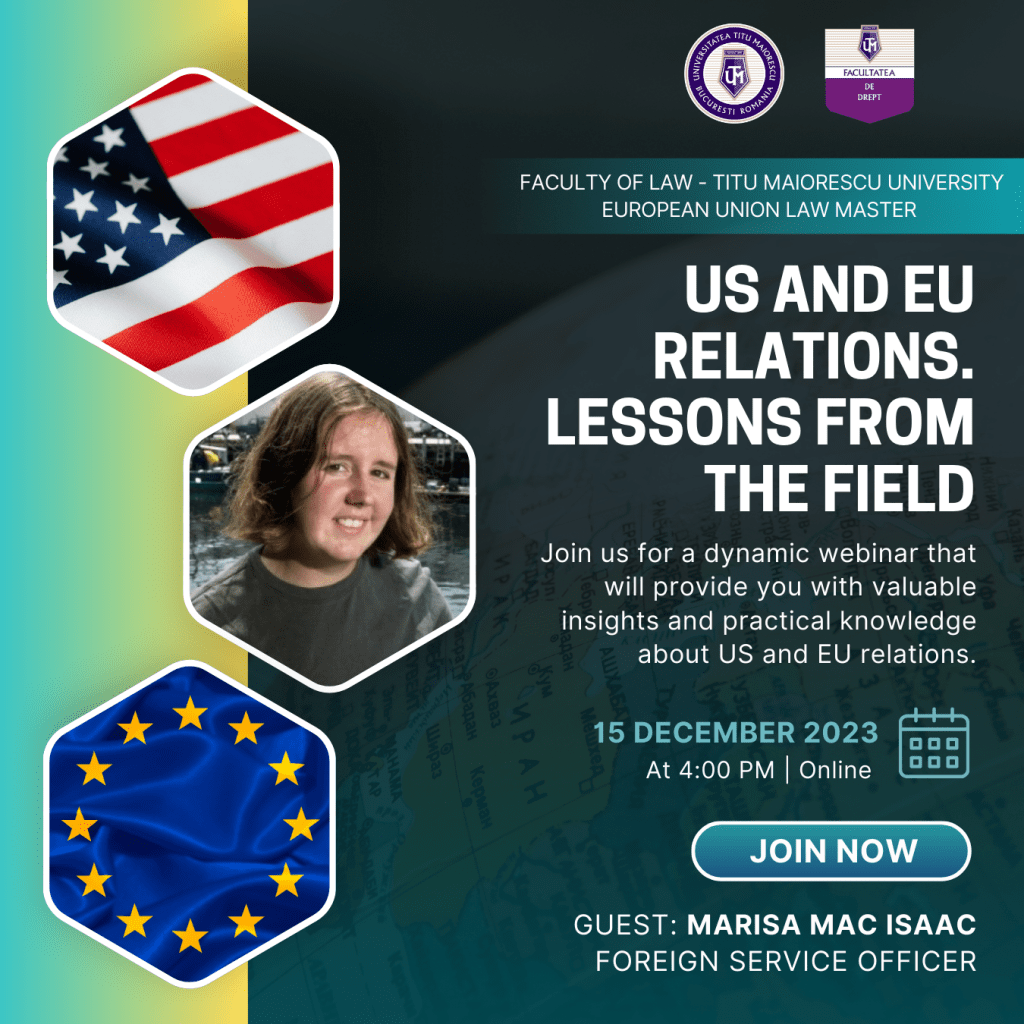 US and EU Relations Course Webinar - Faculty of Law - TMU