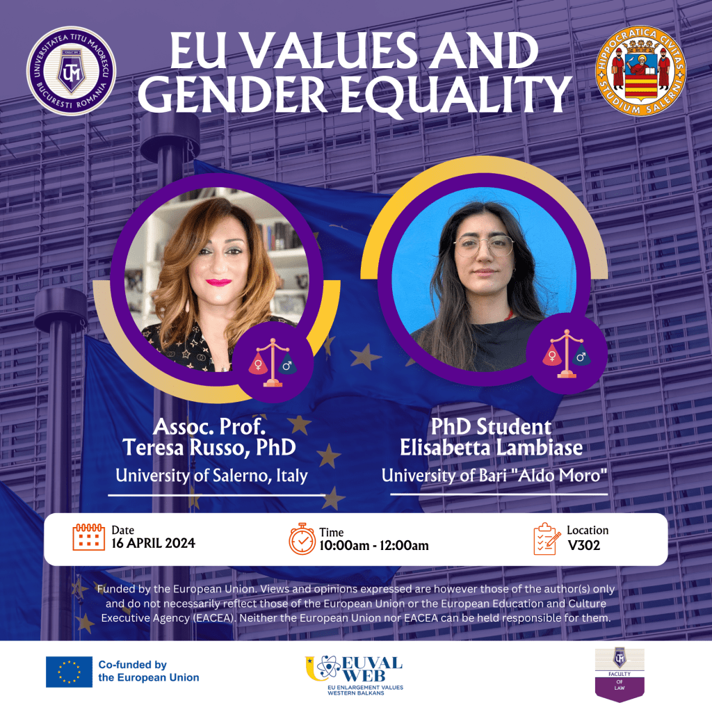 Prelegere Internațională - EU Values and Gender Equality