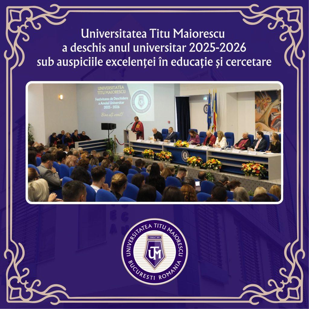 Universitatea Titu Maiorescu a deschis anul universitar 2025-2026 sub auspiciile excelenței în educație și cercetare