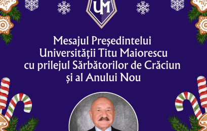 Mesajul Președintelui Universității Titu Maiorescu  cu prilejul Sărbătorilor de Crăciun și al Anului Nou