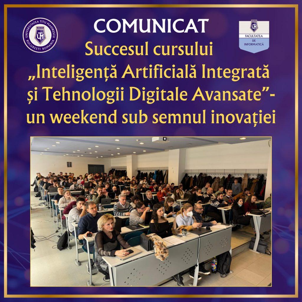 Succesul cursului „Inteligență Artificială Integrată și Tehnologii Digitale Avansate” – un weekend sub semnul inovației