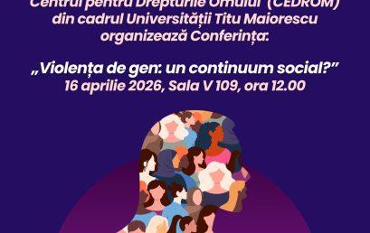 „Violența de gen: un continuum social?” – Cedrom