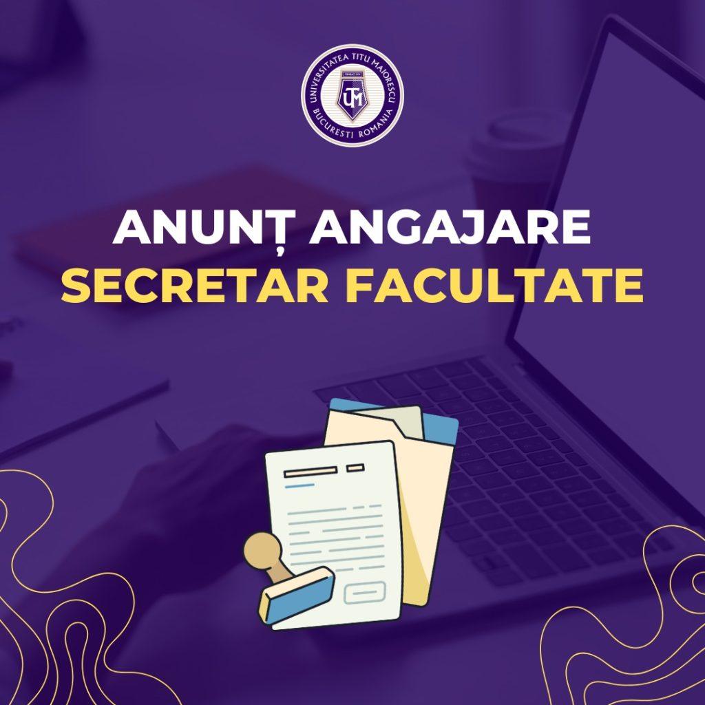 anunț angajare secretar