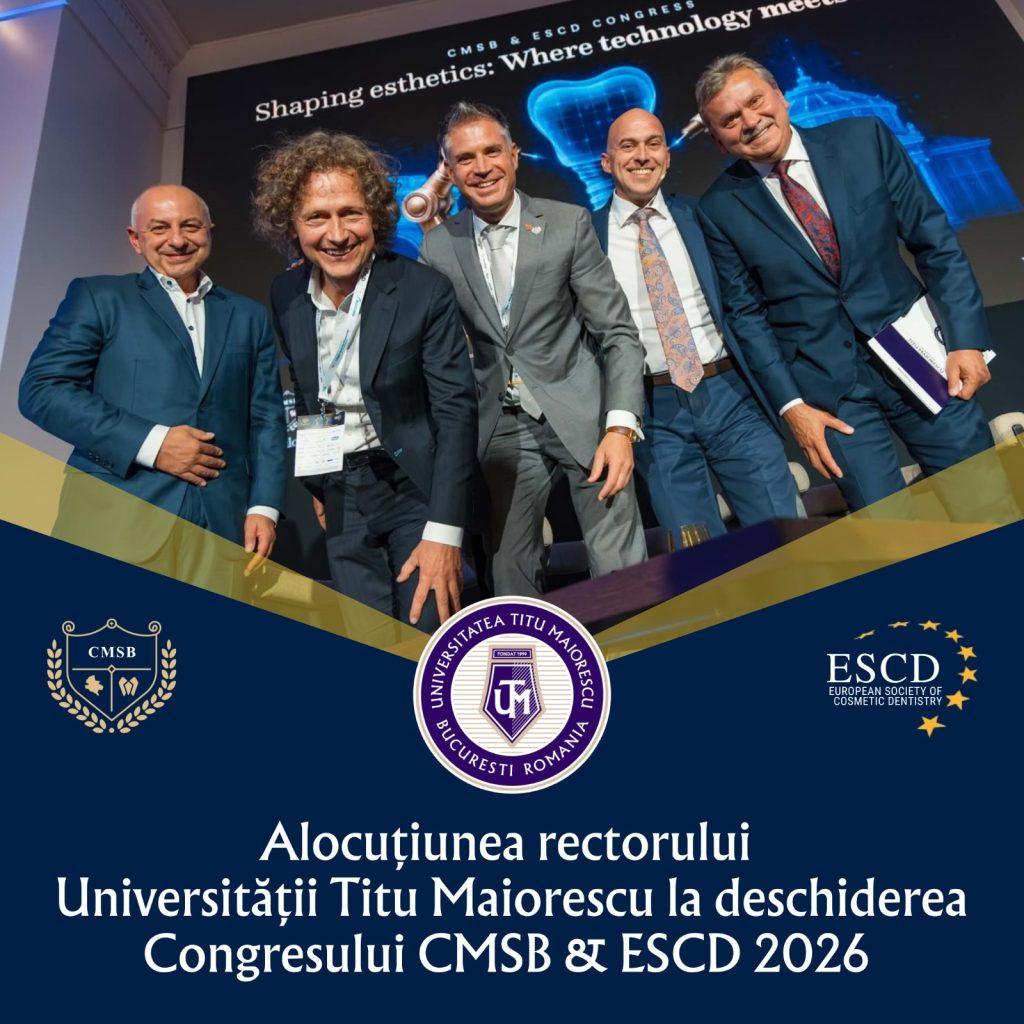 Tradiție, transformare și responsabilitate academică. Alocuțiunea rectorului Universității Titu Maiorescu la deschiderea Congresului CMSB & ESCD 2026