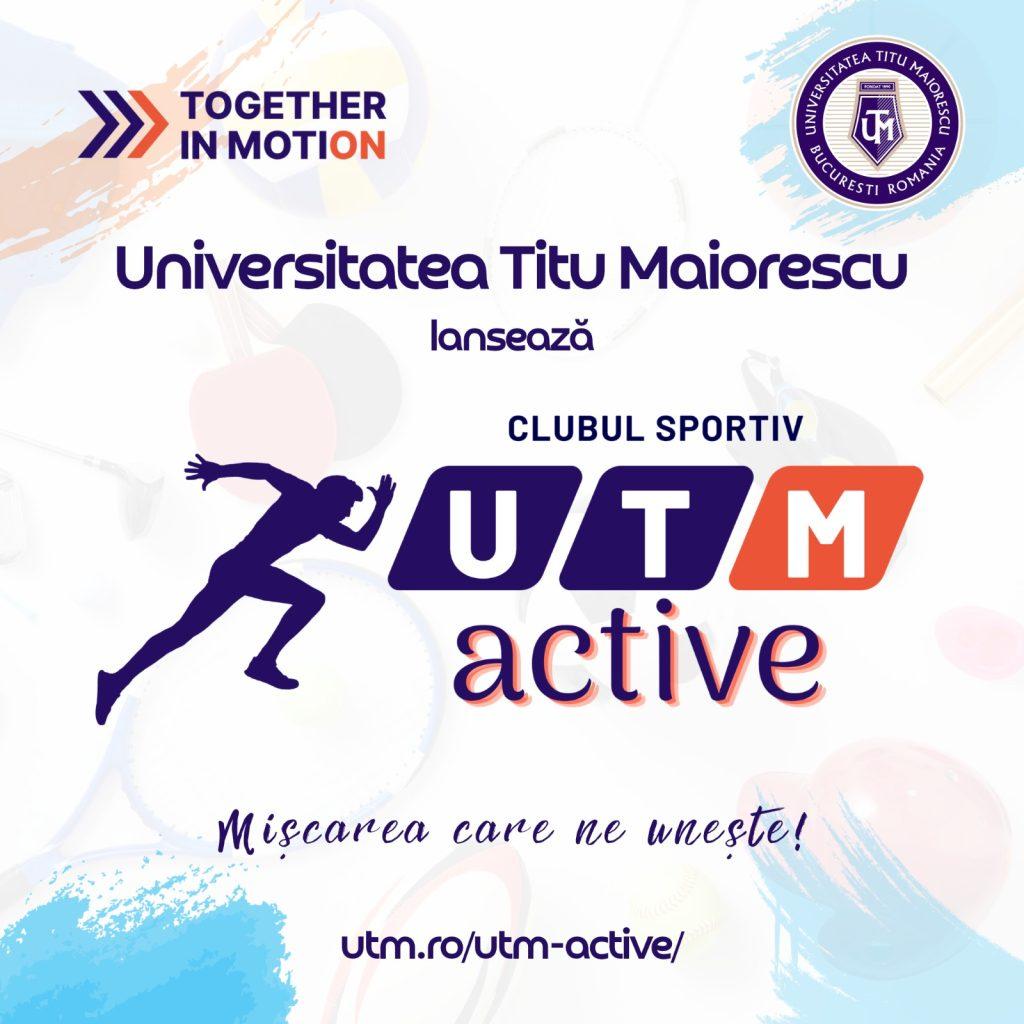 Universitatea Titu Maiorescu lansează Clubul Sportiv UTM Active!