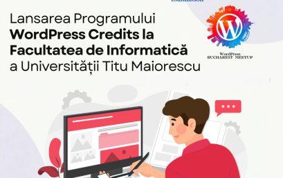 Lansarea Programului WordPress Credits la Facultatea de Informatică a Universității Titu Maiorescu